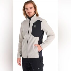Spyder Bandit 1/4 Zip Fleece Lined Performance Jacket Grey Black Mens M